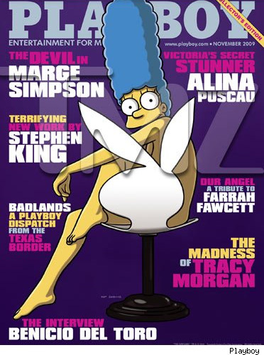 Marge Simpson sulla copertina di Playboy di Novembre 2009